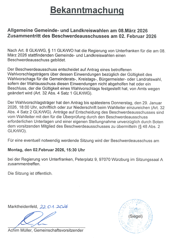 Bekanntmachung Zusammentritt Seite-2