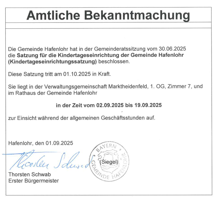 Kindergartensatzung